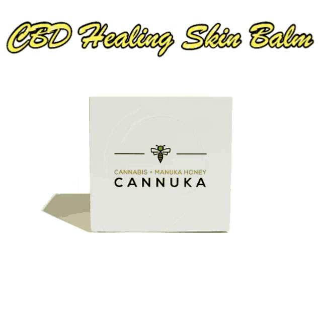 cbd healing skin balm from cannuka with a bee on it