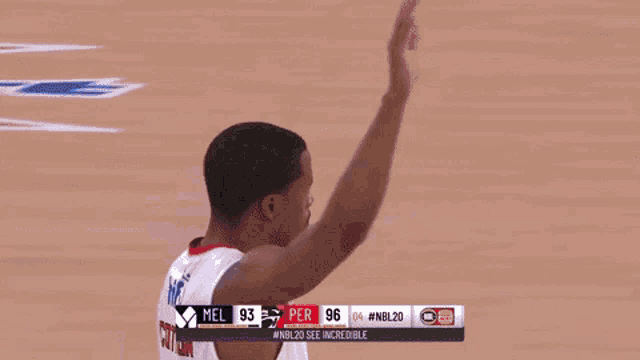 a basketball game is being played between melbourne and perth wildcats