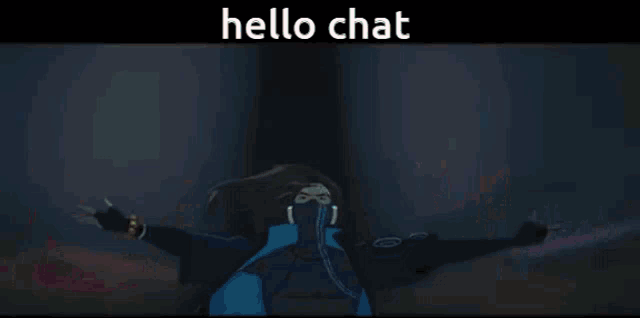 a cartoon of a woman with the words hello chat above her