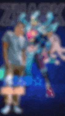 a blurred image of a cartoon character with the word zimbabwe in the corner