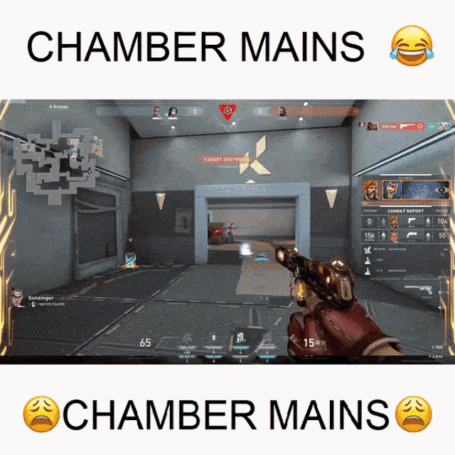 a screenshot of a video game with the words chamber mains
