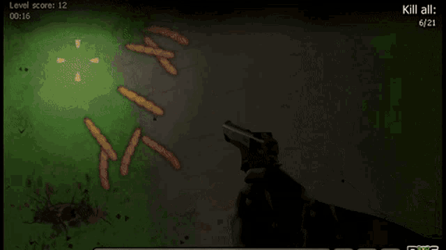 a screenshot of a video game with the words kill all at the bottom