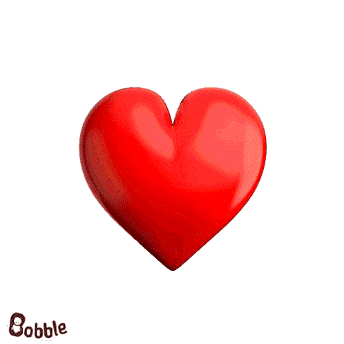 a red heart with yellow stars around it and the name bobble