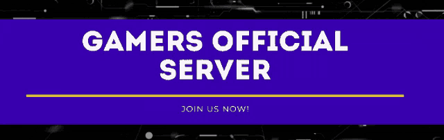 a purple banner says gamers official server join us now