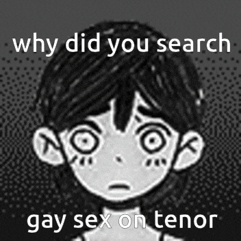 a black and white drawing of a girl with the words why did you search gay sex on tenor .