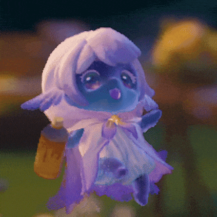 a cartoon character is holding a bottle that says tp on it