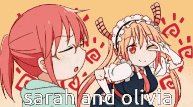 a picture of sarah and olivia with a dragon maid
