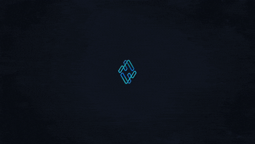 a computer generated image of a cube with a blue light coming out of it on a dark background