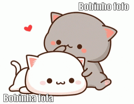 a cartoon of two cats laying next to each other with the words bobinho fofo written above them