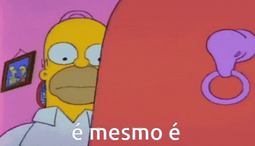 a cartoon of homer simpson with the words e mesmo e above him