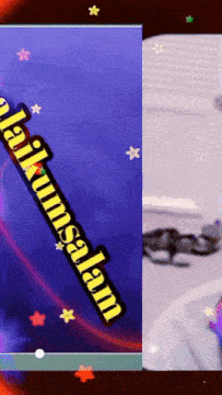 a purple background with the words " alaikumsalam " on it
