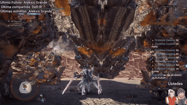 a screenshot of a video game with the words ultimo follow on the top left