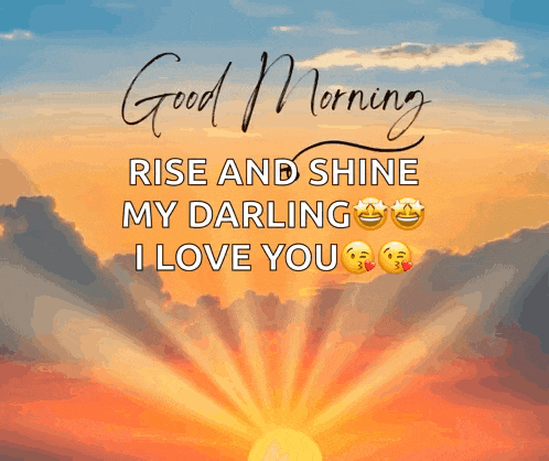 good morning rise and shine my darling i love you with emojis