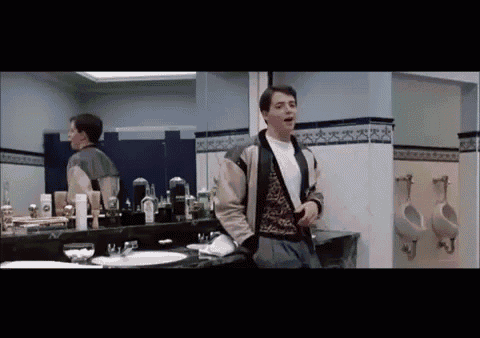 Ferris Bueller, So Choice GIF - Ferris Buellers Day Off Matthew Broderick Bathroom GIFs