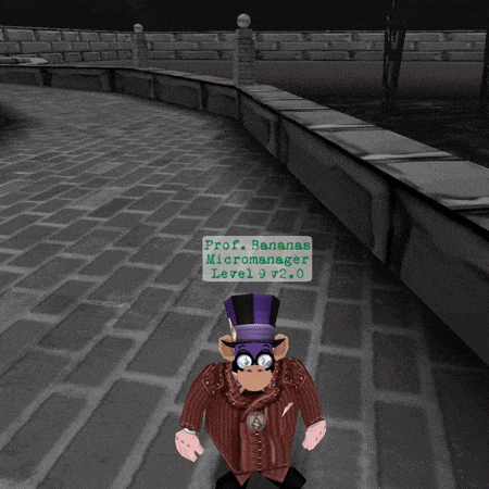 a cartoon character named prof. bananas micromanager level 9
