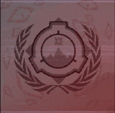 a scp logo with a mountain in the center