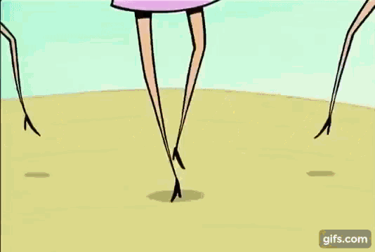 a group of cartoon women in pink dresses are standing next to each other on a blue background .
