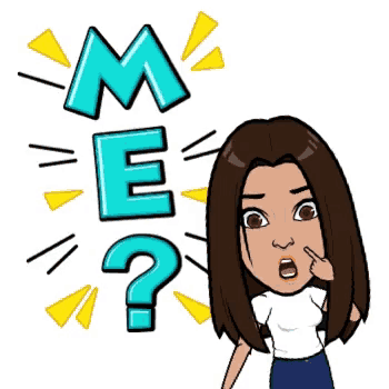a cartoon of a woman with a question mark in front of the letter m