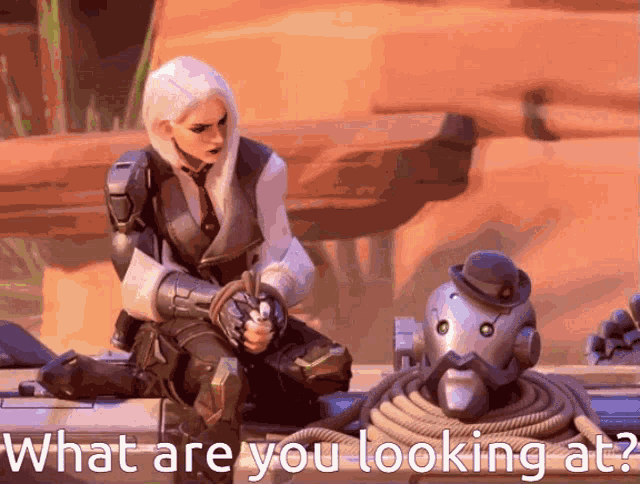 Ashe Overwatch GIF - Ashe Overwatch What Are You Looking At GIFs