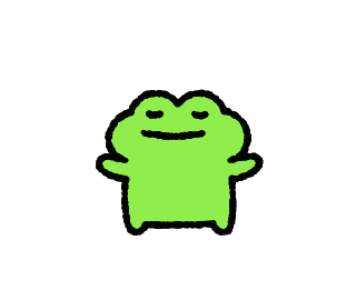 a green frog with a heart shaped face is standing on a white background with its eyes closed .