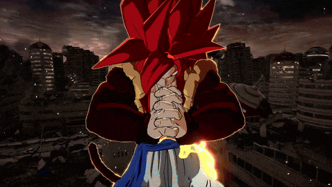 a cartoon character with red hair and a blue belt