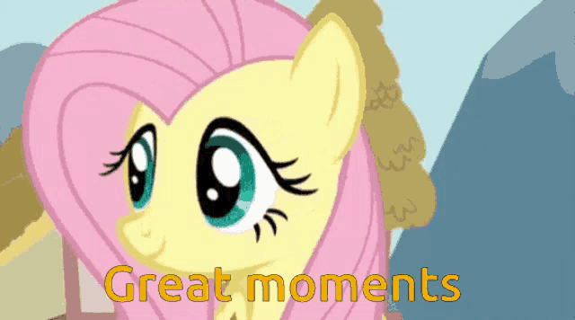 a picture of a pony with the words great moments written below it