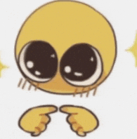 a yellow cartoon smiley face with big eyes and wings .