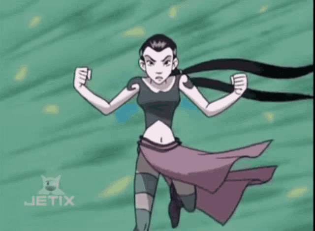 a cartoon character from jetix is kneeling on the ground
