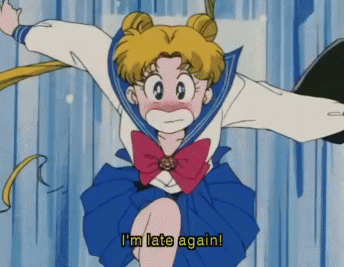 Sailor Moon Is Late - Late GIF - Late Late Again Anime GIFs