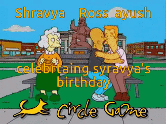 a circle game advertisement for shravya ross ayush celebrating shravya 's birthday