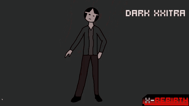 a drawing of a man with the name dark written on the bottom right
