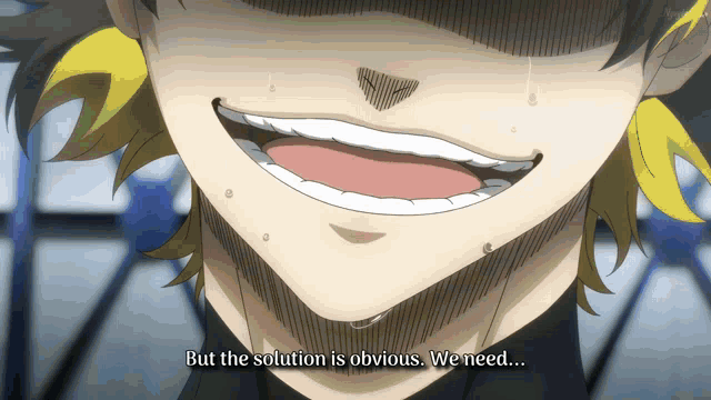 a close up of a person 's face with the words but the solution is obvious we need below it