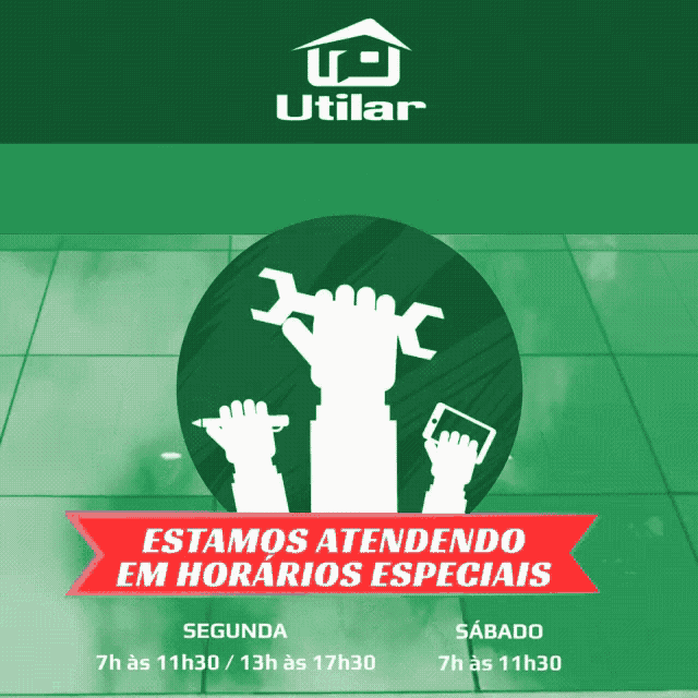 an advertisement for utilizar shows a hand holding a wrench