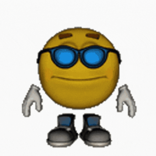 a smiley face wearing sunglasses is giving a thumbs up sign
