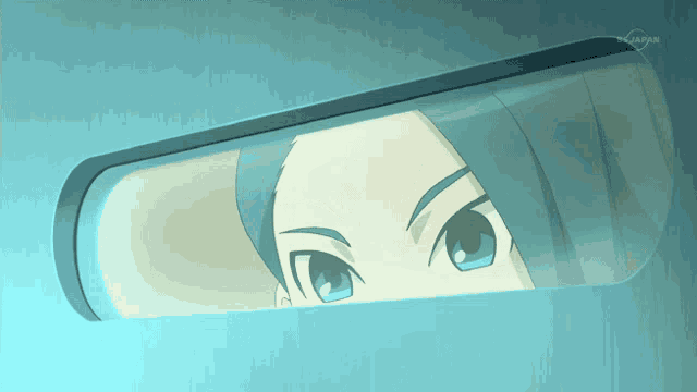 a cartoon character is peeking out of a window that says tvtokyo on it