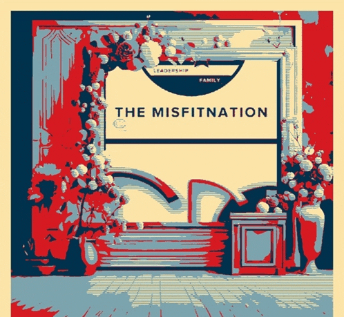a poster for the misfitnation shows a window with flowers