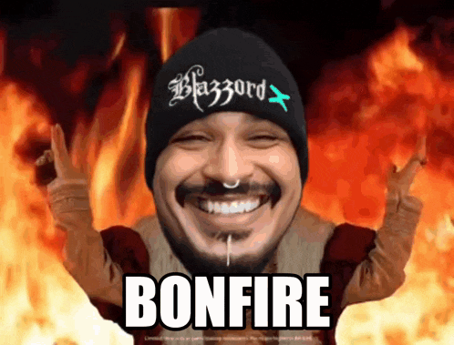 a man wearing a beanie that says blizzard on it
