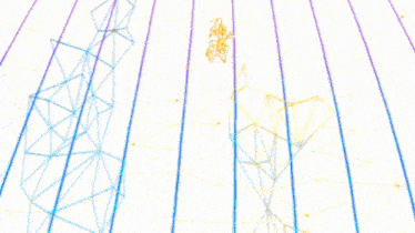 a cartoon drawing of a woman in a dress with ribbons around her arms