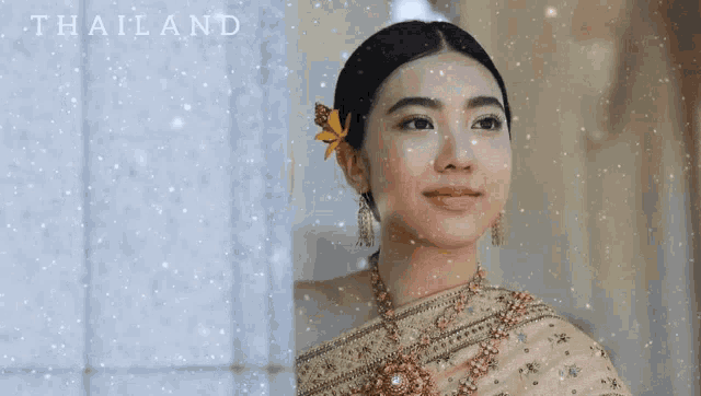 a woman wearing a traditional costume from thailand