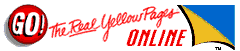 a logo for go the real yellow pages online is shown