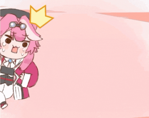a cartoon of a girl with pink hair and a crown on her head