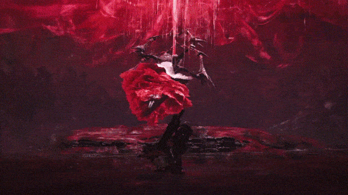 a painting of a monster in a dark cave