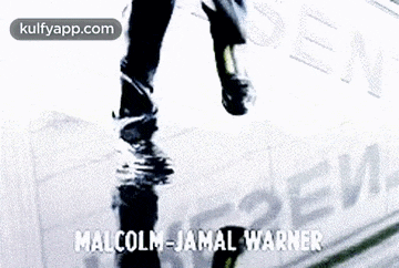 a close up of a person 's legs on a white background with the name malcolm-jamal warner on the bottom .