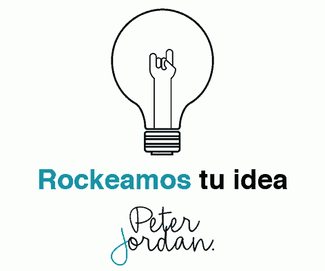a logo for peter jordan shows a cartoon character in a circle