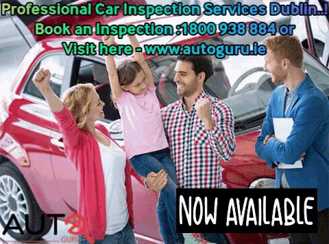 an ad for car inspection services in dublin