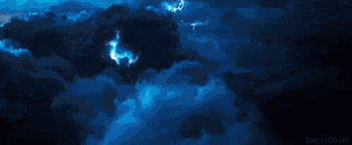 lightning strikes in a dark cloudy sky with dailyloggie written on the bottom right