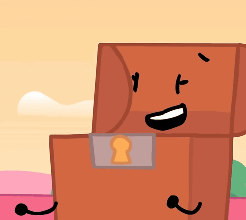 a cartoon drawing of a box with a keyhole on it