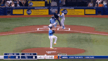 a baseball game is being played with advertisements for clearwater florida