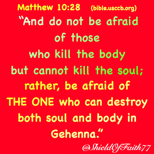 a red poster with the words " and do not be afraid " on it