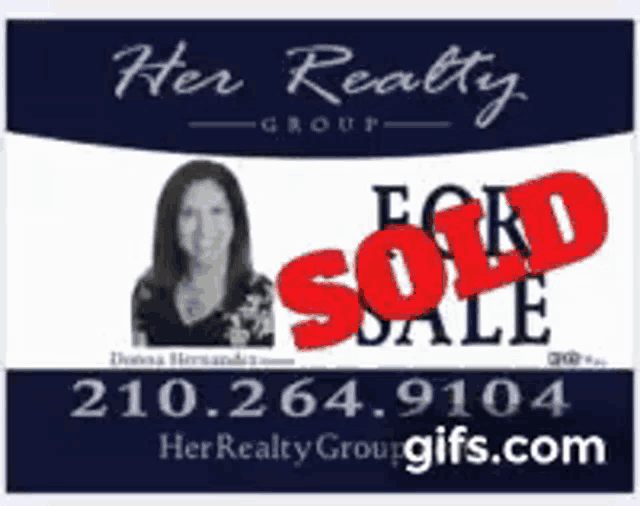 a sign for her realty group says it is sold